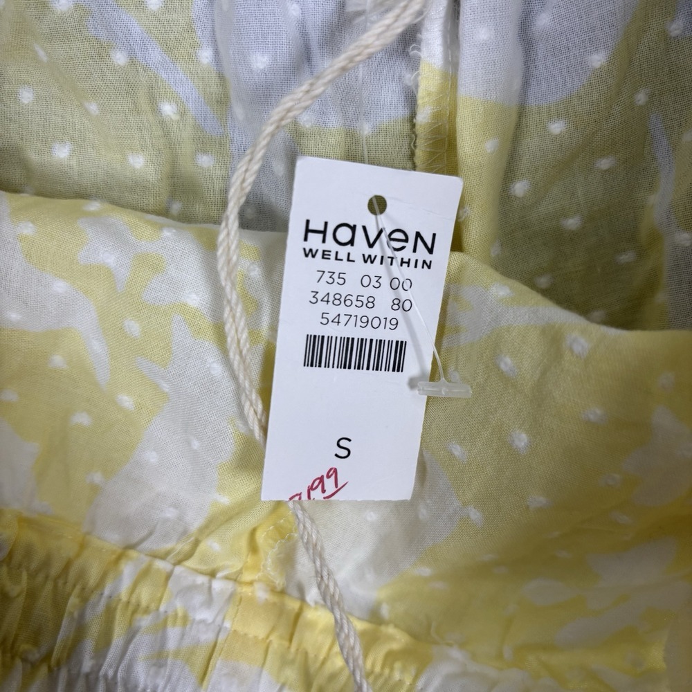 Haven Well‎ Within Shorts Women's Small Cotton Paisley Floral Yellow NWT - Picture 8 of 11